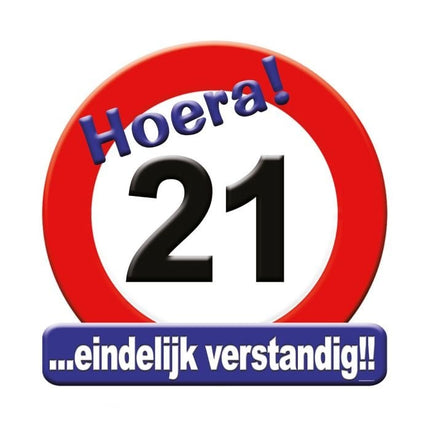 Feestbazaar Huldeschild Hoera 21 Jaar