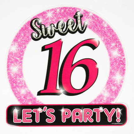 Feestbazaar Huldeschild Sweet Sixteen Roze