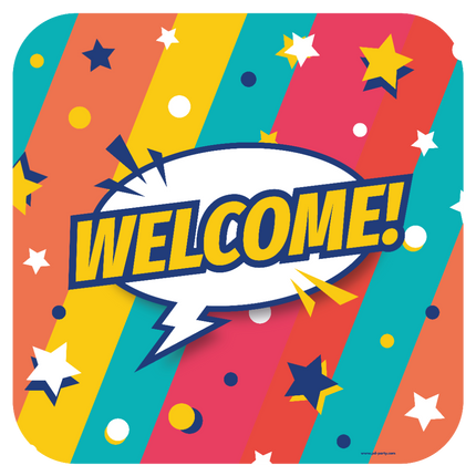 Feestbazaar Huldeschild 'Welcome' Rainbow