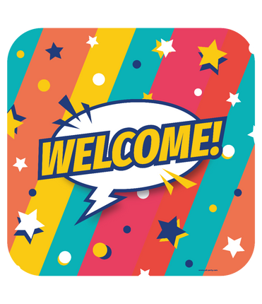 Feestbazaar Huldeschild 'Welcome' Rainbow