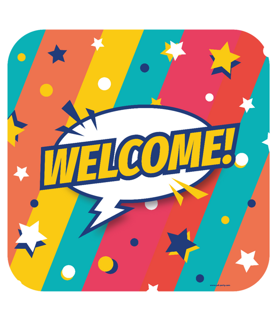 Feestbazaar Huldeschild 'Welcome' Rainbow