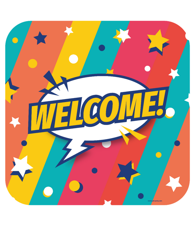 Feestbazaar Huldeschild 'Welcome' Rainbow