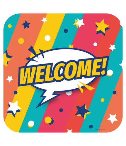Feestbazaar Huldeschild 'Welcome' Rainbow