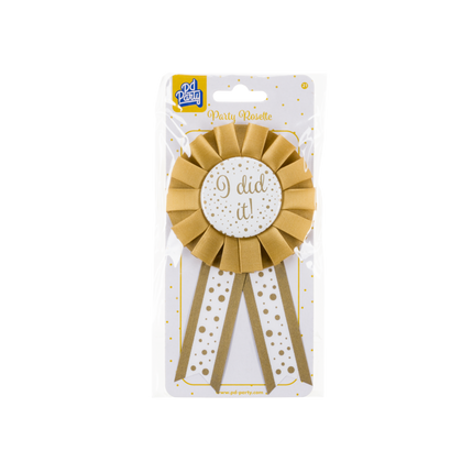 Feestbazaar 'I Did It' Rozet Goud/Wit