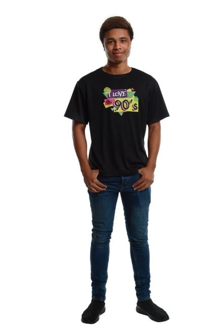Feestbazaar I love the 90's T-Shirt Heren Zwart