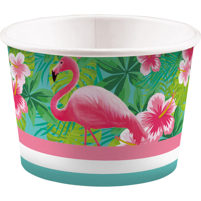 Feestbazaar IJsbekers Flamingo Tropical - 8 Stuks