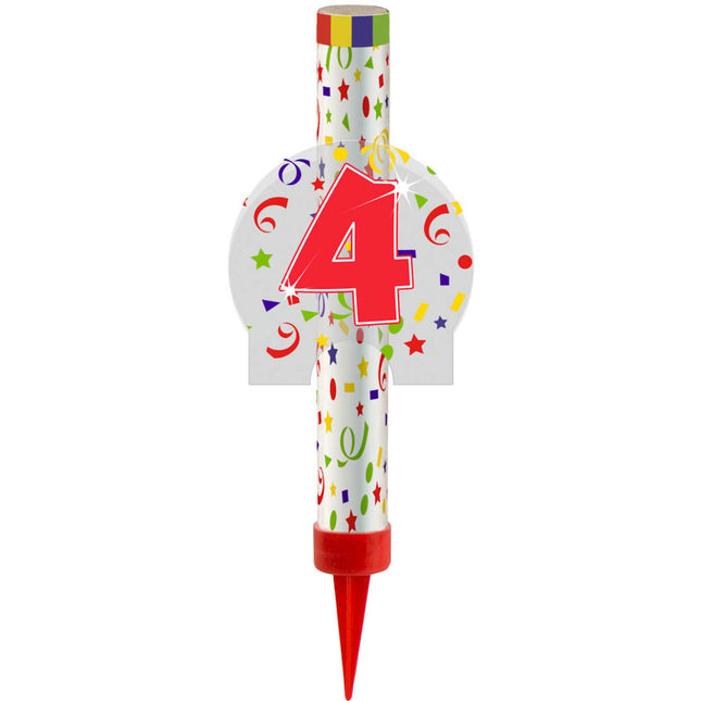 Feestbazaar Ijsfontein Confetti Print Cijfer 4