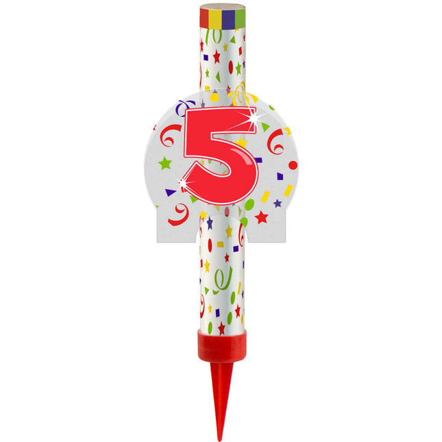 Feestbazaar Ijsfontein Confetti Print Cijfer 5