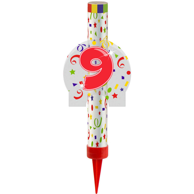 Feestbazaar Ijsfontein Confetti Print Cijfer 9
