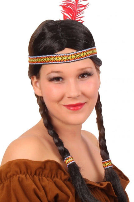 Feestbazaar Indiaanse pruik Tupi