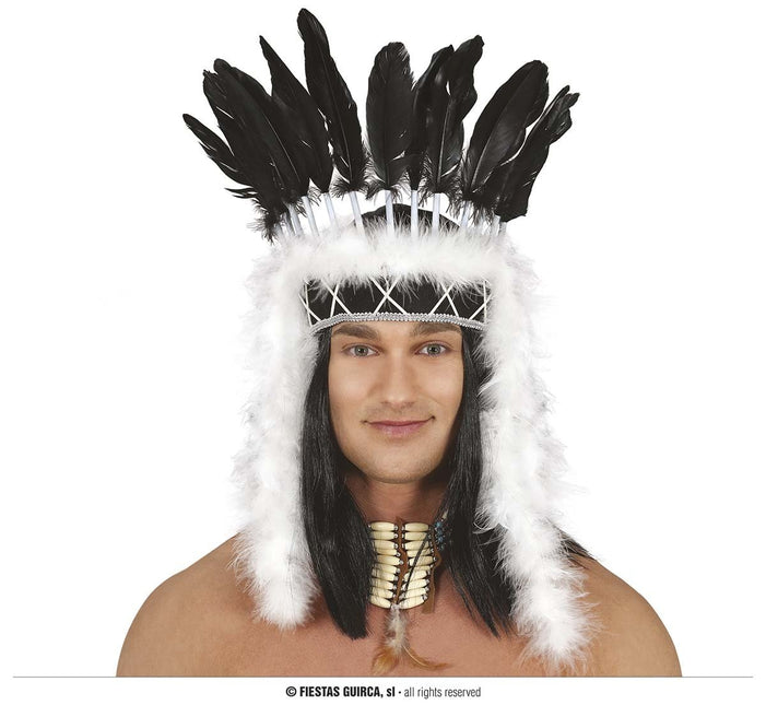 Feestbazaar Indian Chief Hoofdtooi Pluim Veren