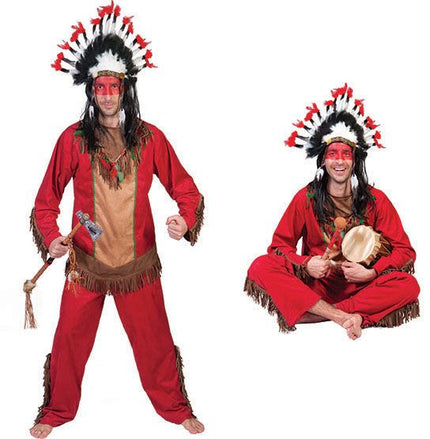 Feestbazaar Indianen kostuum man rood