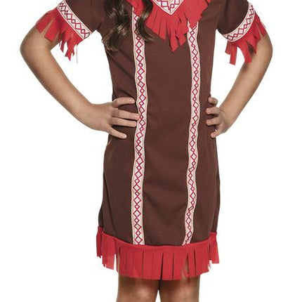 Feestbazaar Indianen kostuum meisje rood