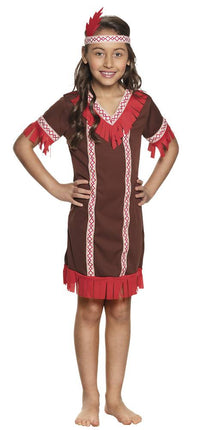 Feestbazaar Indianen kostuum meisje rood
