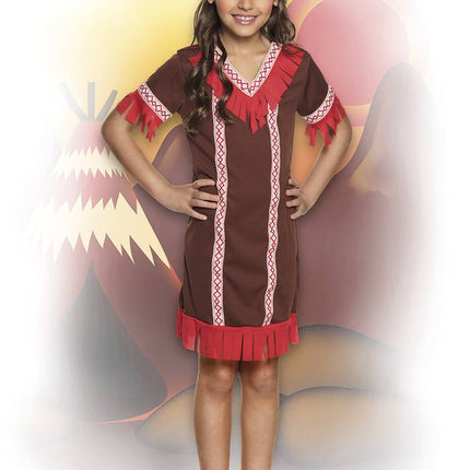 Feestbazaar Indianen kostuum meisje rood