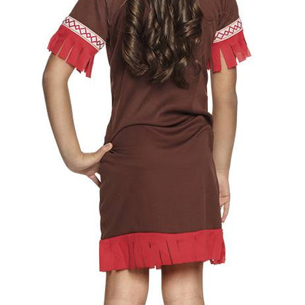 Feestbazaar Indianen kostuum meisje rood