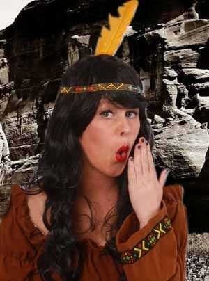 Feestbazaar Indianen kralen hoofdband + veer