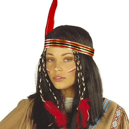 Feestbazaar Indianen pruik Kimi