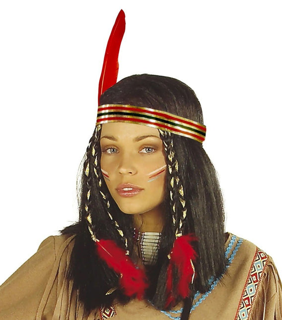 Feestbazaar Indianen pruik Kimi
