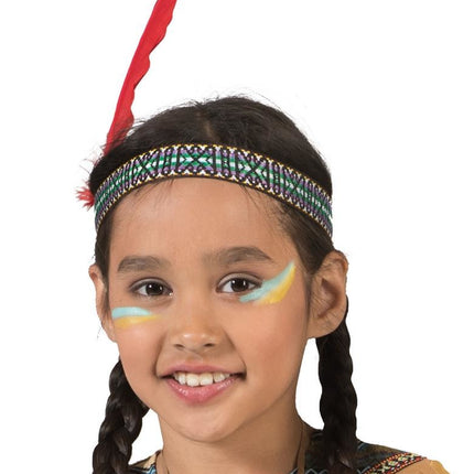Feestbazaar Indianenhaarband met veer