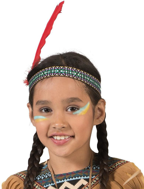 Feestbazaar Indianenhaarband met veer