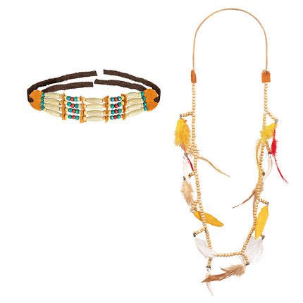 Feestbazaar Indianenset Hopi  (Choker en Ketting)