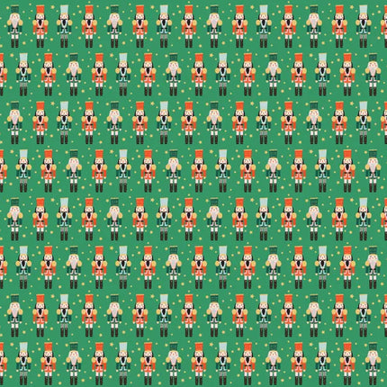 Feestbazaar Inpakpapier Kerst Nutcracker Groen (70x200cm)