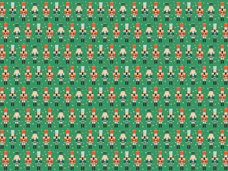 Feestbazaar Inpakpapier Kerst Nutcracker Groen (70x200cm)