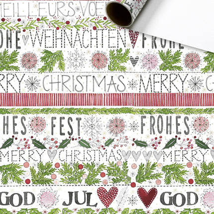 Feestbazaar Inpakpapier Kerstfeest Verschillende Talen