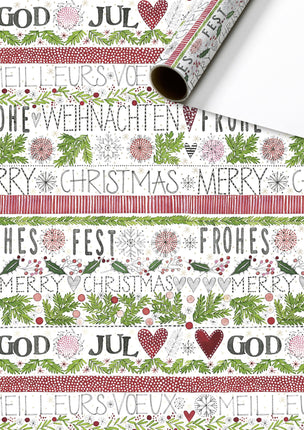 Feestbazaar Inpakpapier Kerstfeest Verschillende Talen