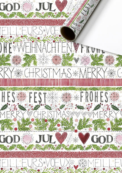 Feestbazaar Inpakpapier Kerstfeest Verschillende Talen