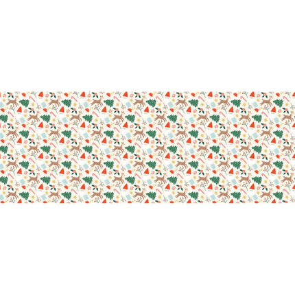 Feestbazaar Inpakpapier Kerstmis Beige met Kerstprints (200x70cm)