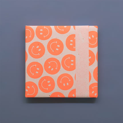 Feestbazaar Inpakpapier Smiley Oranje Fluor (3m)
