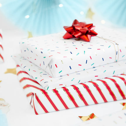 Feestbazaar Inpakpapier tinsels gekleurd metallic 70 x 200 cm