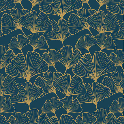 Feestbazaar Inpakpapier Waterlelies Blauw/Goud
