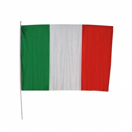 Feestbazaar Italiaanse vlag op stok 30x45cm