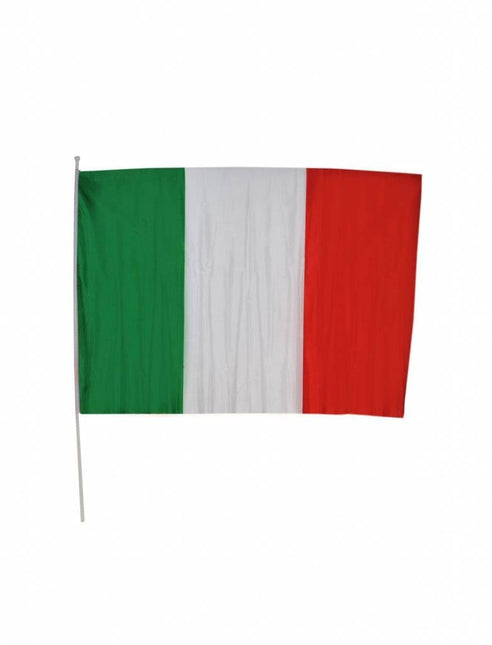 Feestbazaar Italiaanse vlag op stok 30x45cm