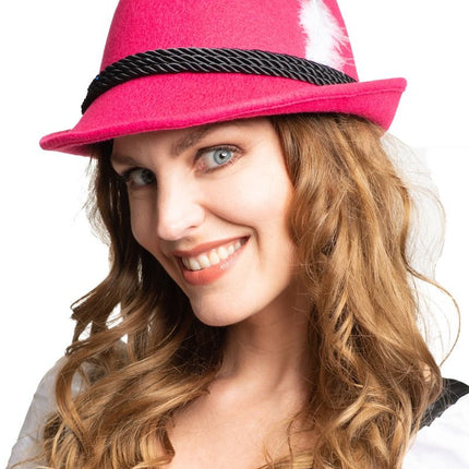 Feestbazaar Jagershoedje Tirol Roze