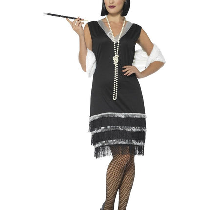 Feestbazaar Jaren 20 Flapper Jurk Zwart
