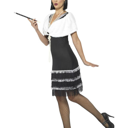Feestbazaar Jaren 20 Flapper Jurk Zwart