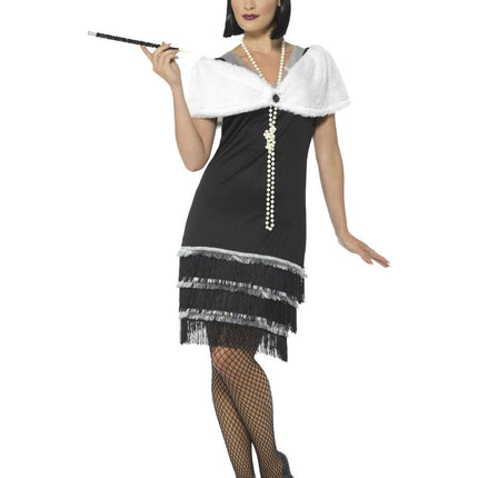 Feestbazaar Jaren 20 Flapper Jurk Zwart