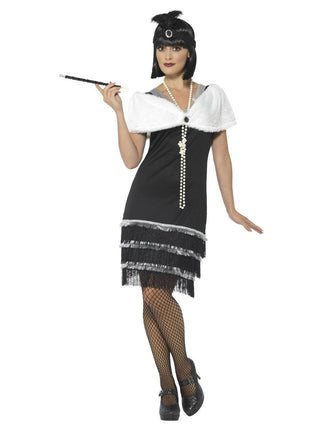 Feestbazaar Jaren 20 Flapper Jurk Zwart