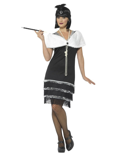 Feestbazaar Jaren 20 Flapper Jurk Zwart