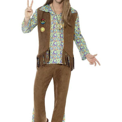 Feestbazaar Jaren 60 hippie kostuum man