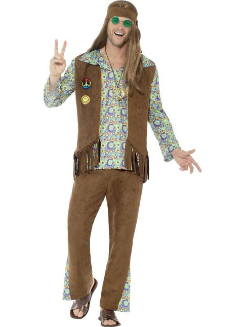 Feestbazaar Jaren 60 hippie kostuum man