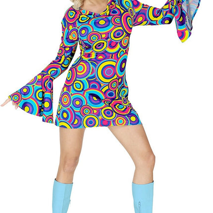Feestbazaar Jaren 70 Groovy Jurk Cirkels