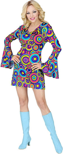 Feestbazaar Jaren 70 Groovy Jurk Cirkels
