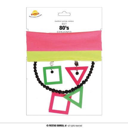 Feestbazaar Jaren 80 accessoire set Linda (5-delig)
