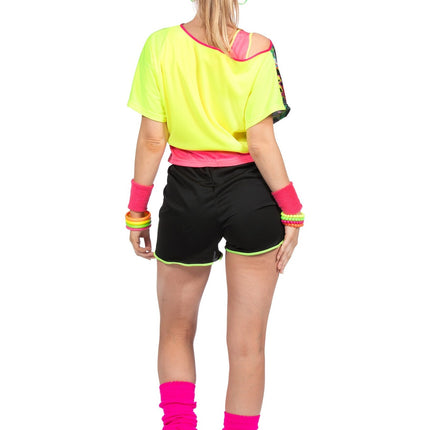 Feestbazaar Jaren 80 Aerobic Set Dames Neon