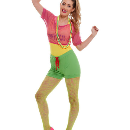 Feestbazaar Jaren 80 Let's Get Physical Girl Dames Kostuum